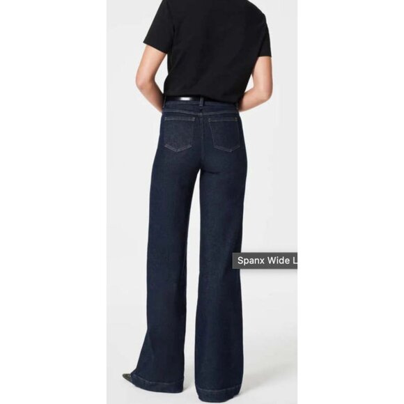 SPANX Navy Wide Leg Pants - Picture 2 of 14